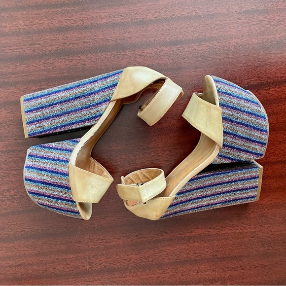 Jeffrey Campbell Disco Multicolored 1970s Platform Sandals - Picture 4 of 13